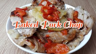 Baked Pork Chop With Potato Onion and Bell Pepper  Baked Pork  Pork Recipe [upl. by Nader]