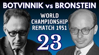 Mikhail Botvinnik vs David Bronstein  World Championship Match 1951  Round 23 [upl. by Aronos]