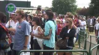 Fans queue for resale tickets at Wimbledon [upl. by Archer]