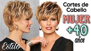 CORTES de CABELLO CORTOS y Semi Cortos para MUJERES de 40 años Looks Modernos y en Tendencia [upl. by Nylzzaj]