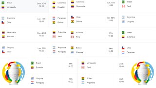 CALENDARIO COMPLETO de la COPA AMÉRICA 2021 [upl. by Nobel]