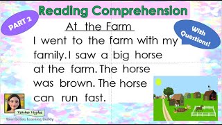 Reading Comprehension PART 2Reading PassagesReading EnglishKinder Grade 1Grade 2Grade 3 [upl. by Belac301]