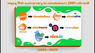 Happy 15th Anniversary to Nickelodeons 2009 RebrandCurrent Logos [upl. by Eladnyl]