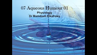 07 Aqueous humour part1 فسيولوجي عيون Elkafrawy ocular Physiology [upl. by Falcone]