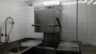 Installation of Winterhalter industrial hood dishwasher in a restaurant kitchen [upl. by Llirret]