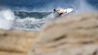 Surfing Ericeira Ribeira dIlhas Coxos Cave Pedra Branca Algodio  With aerial drone shots [upl. by Arakahs]