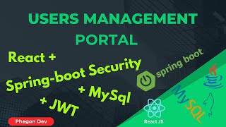 Users management Portal using Springboot Reactjs Mysql  SpringSecurity JWT Roles Auth [upl. by Lorimer]