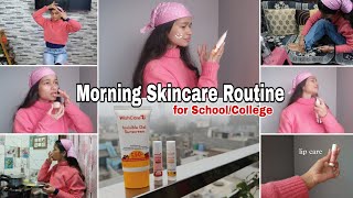 MORNING SKINCARE ROUTINE FOR TEENAGERS🌞How to look attractive in schoolcollege💜 skincare [upl. by Eltsirhc]