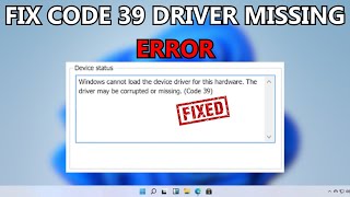 How to Fix Code 39 Driver Error Windows 11 or 10  Fix Error Code 39 Windows 1087 2023 [upl. by Haik]