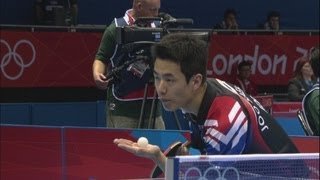 Joo Saehyuk KOR v Kim Hyok Bong PRK  Table Tennis Third Round  London 2012 Olympics [upl. by Amimej]