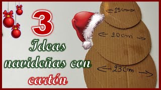 3 PRECIOSAS IDEAS NAVIDEÑAS CON CARTÓN  Manualidades para Navidad  Christmas crafts with cardboard [upl. by Naaman814]