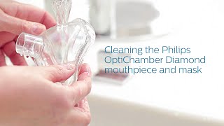 Cleaning the Philips Respironics OptiChamber Diamond mouthpiece and mask [upl. by Jaala424]