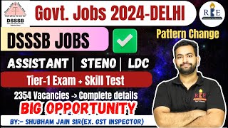 DSSSB Recruitment 2024 Junior Assistant StenographerClerk Complete details Pattern changed [upl. by Ecidnacal]