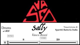 Sally  Vasco Rossi drumless  spartito PDF [upl. by Nylhsoj835]