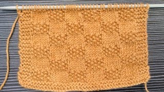 Knitting PatternHow To Knit Checkerboard Stitch Pattern [upl. by Nahtiek]