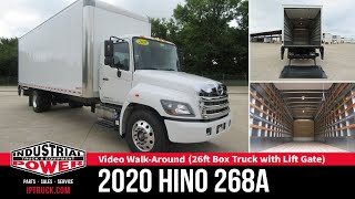 Dry Van Box Truck with Liftgate  2020 Hino 268A w 26ft Box Air Ride Air Brakes 31635 [upl. by Jonina]