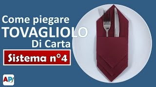 Come piegare tovaglioli di carta per le feste  Tovagliolo portaposate fai da te [upl. by Layne780]