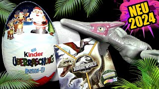 Kinder Überraschung ® Jurassic World ™ Riesen Ei 2024  Pteranodon  4 x Eier wiegen amp auspacken [upl. by Ennoid]