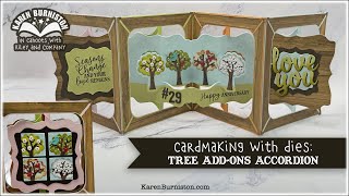 Cardmaking with Dies Tree Addons Accordion [upl. by Mikiso]