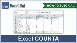 How to use the COUNTA function in Excel [upl. by Borchers306]