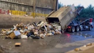 Garbage Trucks dumping Non Stop at this Transfer Station Ppl Throw away a lot of Crap [upl. by Lucienne199]