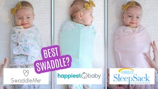 Best Newborn Swaddle HALO SLEEPSACK vs HAPPIEST BABY ON THE BLOCK SLEEPEA vs SWADDLEME Review 2021 [upl. by Ratcliffe]