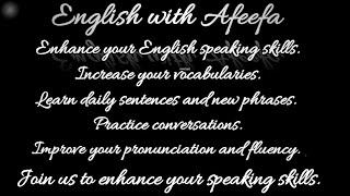 Daily Sentences  English with Afeefa [upl. by Datha]