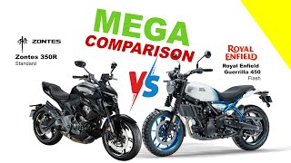 Zontes 350R vs Royal Enfield Guerrilla 450 bikeinfo199 bikecompare [upl. by Bonnette]