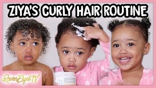 Ziyas HAIR ROUTINE  Toddler Curly Hair Tutorial [upl. by Maitilde661]