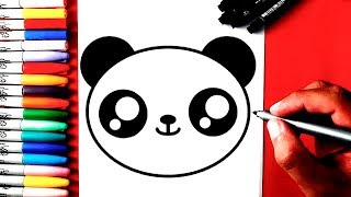 COMO Desenhar um PANDA KAWAII  super fácil [upl. by Laicram]