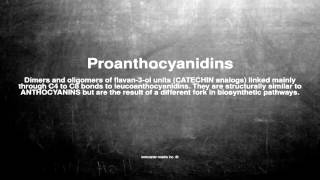 Medical vocabulary What does Proanthocyanidins mean [upl. by Waddington]