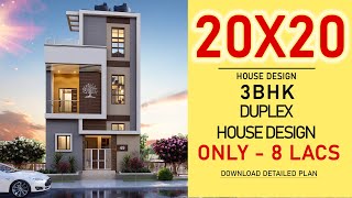 20x20 House Plan  Low Budget House Design  3BHK  2020 3D House Design  HouseDoctorZ [upl. by Tania]