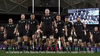 Ka mate  Haka All Blacks vs Canada at Rugby World Cup in Japan 20191002 [upl. by Sualkin113]