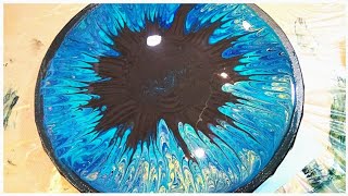 Acrylic pouring Eye Painting on round canvas Fluid Art finest [upl. by Hairaza]