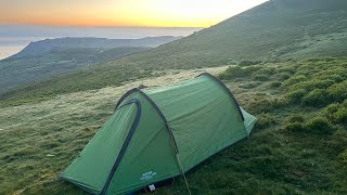 Vango Scafell 200  Pitched on a summit in North Wales  Wild Camp [upl. by Helbona]