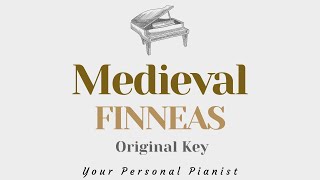 Medieval  FINNEAS Original Key Karaoke  Piano Instrumental Cover with Lyrics [upl. by Sabella]