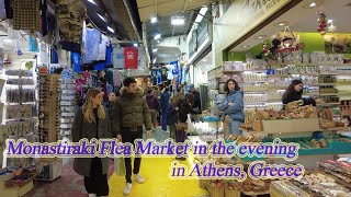 Walking in Greece Monastiraki Flea Market in the evening in Athens ORANGE ua [upl. by Neih]