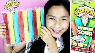 War Heads Extreme Sour Freezer Pops Slush Puppie amp Smoothie Slush Bars Taste B2cutecupcakes [upl. by Eadas]