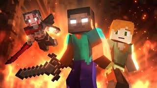 HEROBRINE RETURNS  Alex and Steve Life Minecraft Animation [upl. by Manon430]