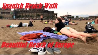 beach walk spain 4K  spain beaches  solo europe travel [upl. by Wolram]