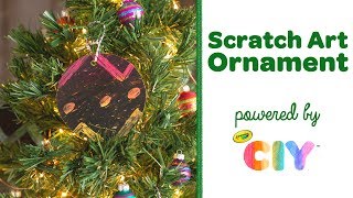 DIY Scratch Art Ornament  Crayola CIY Create It Yourself  WEEK OF ORNAMENTS [upl. by Roselle]