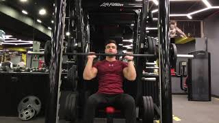 Barbell overhead press on smith Machine [upl. by Vershen927]