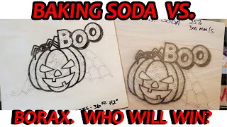 BORAX vs BAKING SODA WOOD ENGRAVING [upl. by Cotterell710]