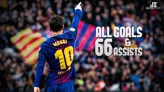 Lionel Messi ● All 66 Goals amp Assists ● 1718 HD [upl. by Aklam295]