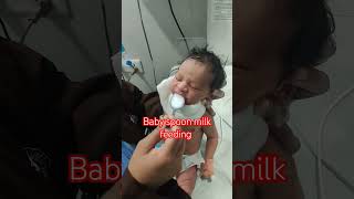 baby spoon milk feeding position New born baby 😋🍼 nicu reels newbornbaby niculife [upl. by Llenrap925]