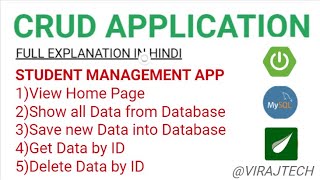 Part1 Student Management System Project using spring boot MySQL thymeleaf in Hindi in STS with code [upl. by Debor]