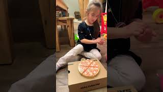 🌈Cute Baby Girl Playing Pizza Party  Wooden Play Food I Useful Activity for Kids shorts fun [upl. by Annaerda621]