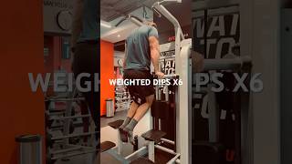 WEIGHTED DIPS 45LBS X6 dips motivation fullbodyworkout fitness [upl. by Ailecara]