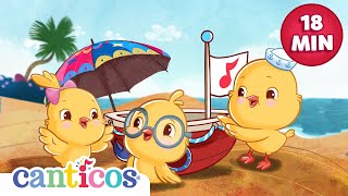 Vamos a la playa It’s beach time  Learn English and Spanish with canticosworld kidssongs [upl. by Anahpos]