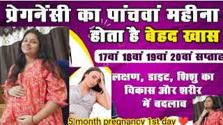 5 Month Of PregnancyWeek 171819amp20 in Hindi लक्षणशिशु विकासशारीरिक बदलावpregnancy vlog hindi [upl. by Heman]